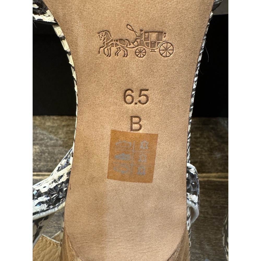 Coach Meg heel ankle-strap sandal featuring a kitten heel Genuine Snakeskin - Picture 9 of 11